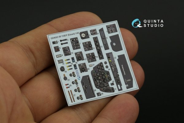 Quinta Studio QD48301 Bf 110E/F 3D-Printed &amp; coloured Interior on decal paper (Eduard) 1/48