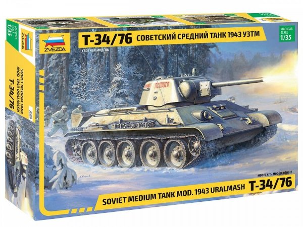 Zvezda 3689 Soviet Medium Tank T-34/76 1943 UZTM 1/35
