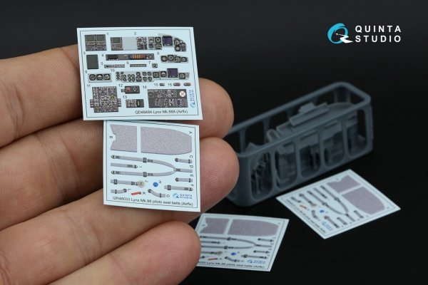 Quinta Studio QD+48484 Lynx Mk88A 3D-Printed &amp; coloured Interior on decal paper ( Airfix )( with 3D-printed resin parts ) 1/48