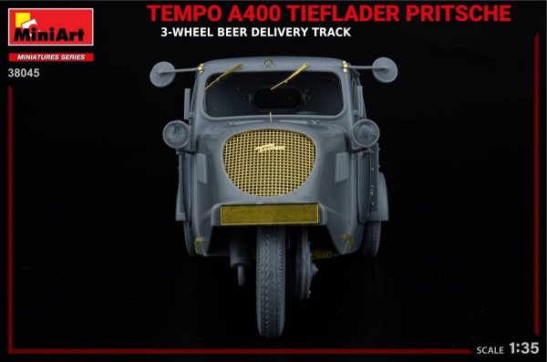 MiniArt 38045 TEMPO A400 TIEFLADER PRITSCHE 3-WHEEL BEER DELIVERY TRUCK 1/35