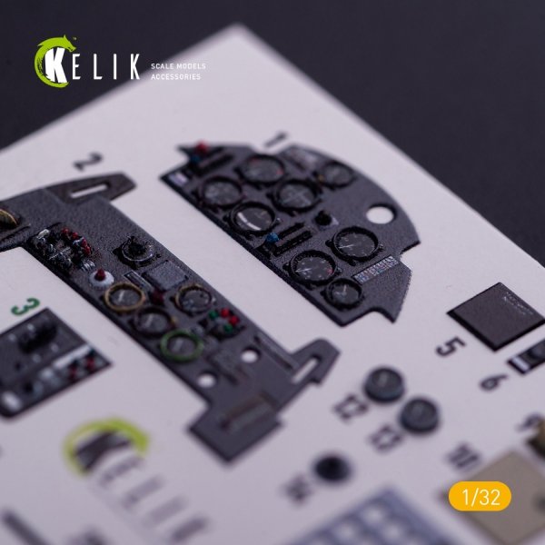 KELIK K32020 BF-109 E - Interior 3D Decal with 3D printed parts for Trumpeter kit 1/32