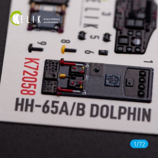 KELIK K72058 HH-65A/B Dolphin interior 3D decals for Dream Model kit 1/72