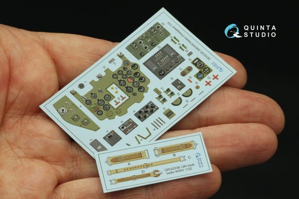 Quinta Studio QD32238 Mitsubishi J2M3/5/6 Raiden 3D-Printed coloured Interior on decal paper (Hasegawa) 1/32