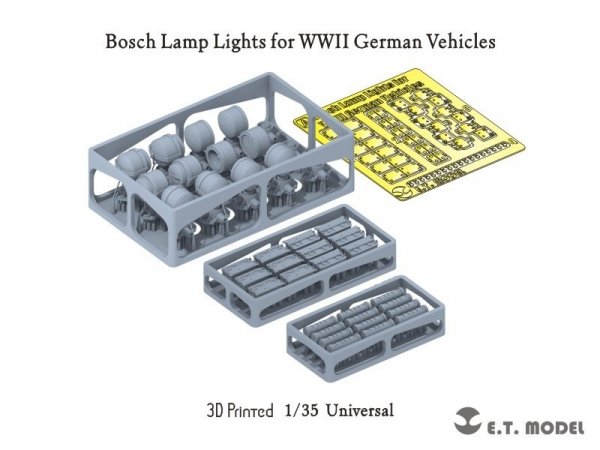 E.T. Model P35-208 Bosch Lamp Lights for WWII German Vehicles (3D Printed) 1/35