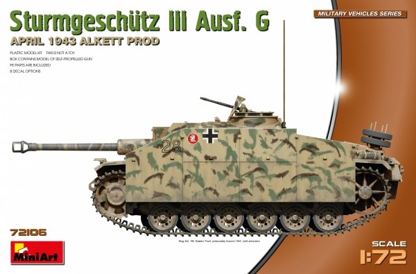 MiniArt 72106 STURMGESCHUTZ III AUSF. G, APRIL 1943 ALKETT PROD. 1/72