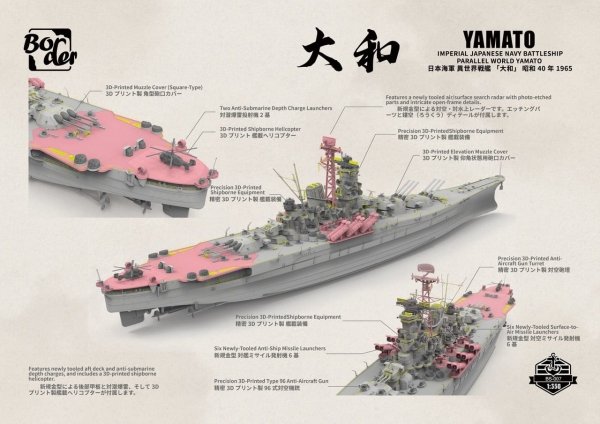 Border Model BS-007 Imperial Japanese Navy battleship parallel world Yamato 1965 1/350