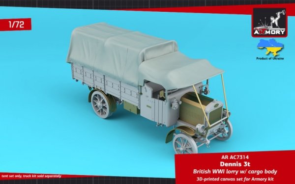 Armory Models AC7314 Dennis 3t British WWI Lorry - canvas tents 1/72