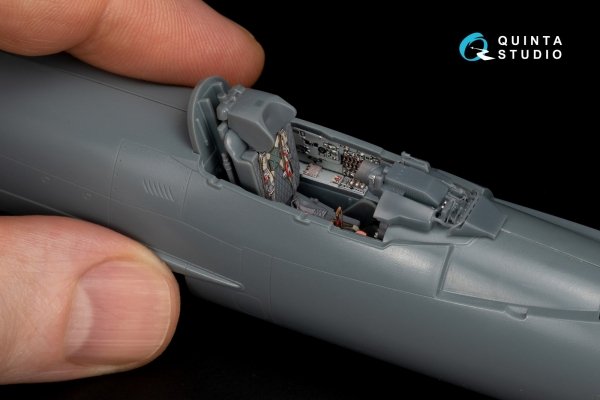 Quinta Studio QD+48551 MiG-21R (grey cockpit panels) 3D-Printed &amp; coloured Interior on decal paper (Eduard) (with 3D-printed resin parts) 1/48