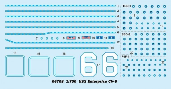 Trumpeter 06708 USS Enterprise CV-6 (1:700)