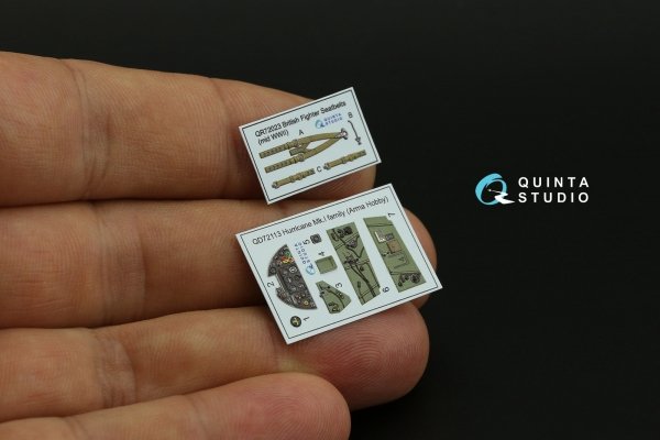 Quinta Studio QD72113 Hurricane Mk.I family 3D-Printed coloured Interior on decal paper (Arma Hobby) 1/72