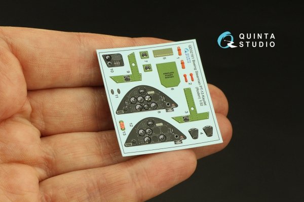Quinta Studio QD32161 PT-13 Kaydet 3D-Printed &amp; coloured Interior on decal paper (Roden) 1/32