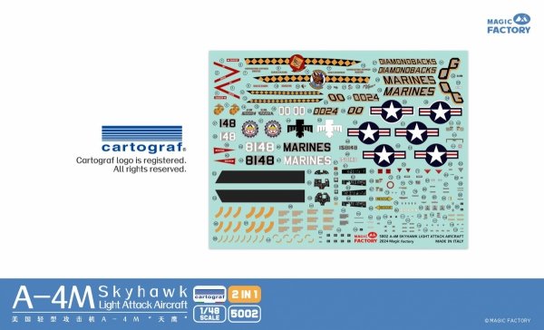 Magic Factory 5002 A-4M Skyhawk Light Attack Aircraft 2 in 1 1/48