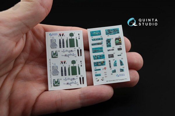 Quinta Studio QD72014 MiG-31B 3D-Printed &amp; coloured Interior on decal paper (for Trumpeter kit) 1/72