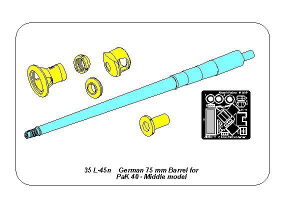 Aber 35L-045N German 75mm Barrel for Pak40 - middle model 1/35