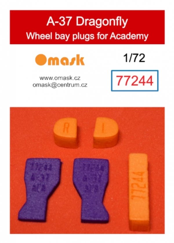 Omask 77244 A-37 Dragonfly wheel bay plugs (for Academy) 1/72