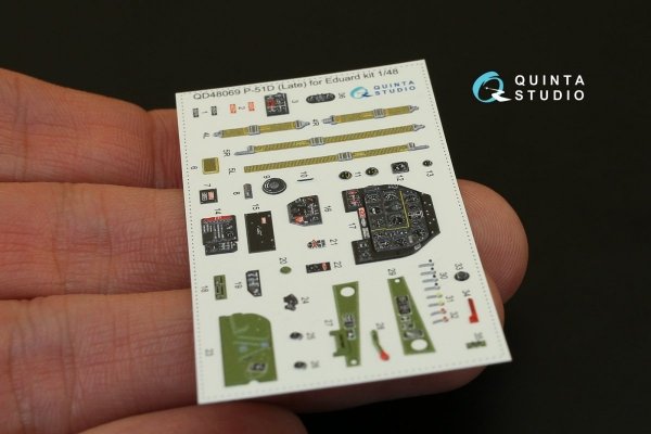 Quinta Studio QD48069 P-51D (Late) 3D-Printed &amp; coloured Interior on decal paper (for Eduard kit) 1/48
