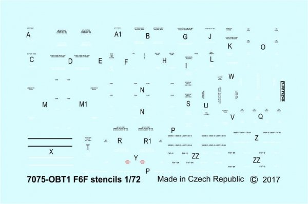 Eduard D72014 F6F stencils 1/72