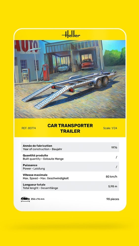 Heller 80774 Car Transport Trailer 1/24