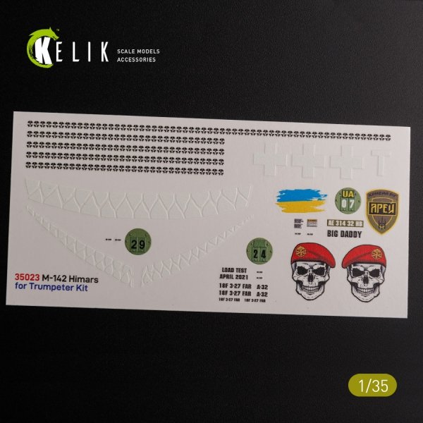 KELIK K35023 M142 HIMARS - Interior 3D Decal and classic Decal for Trumpeter kit 1/35