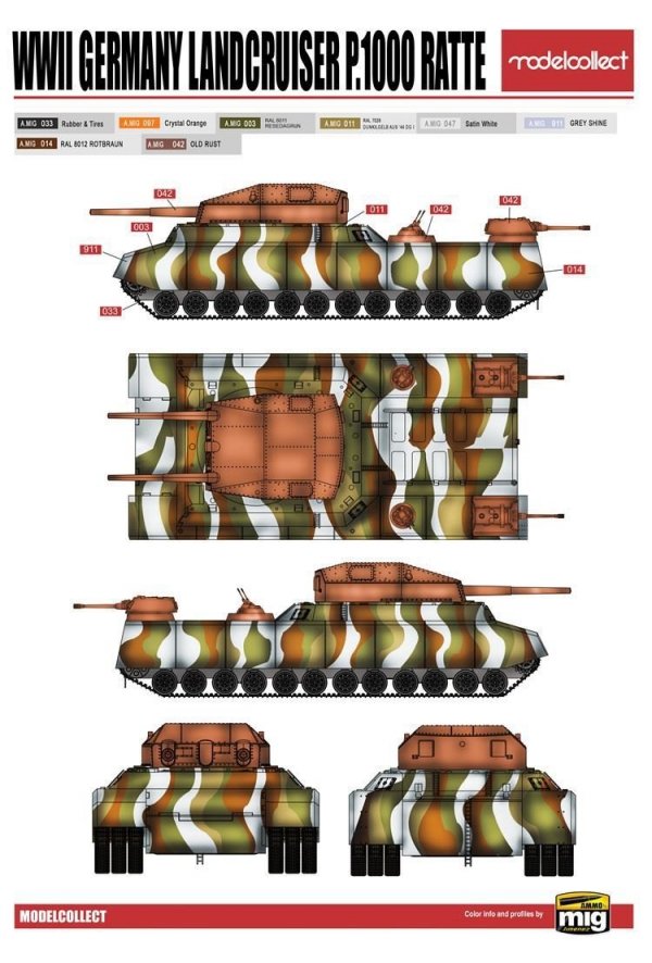 Modelcollect UA72088 WWII German Landcruiser P.1000 ratte (1:72)