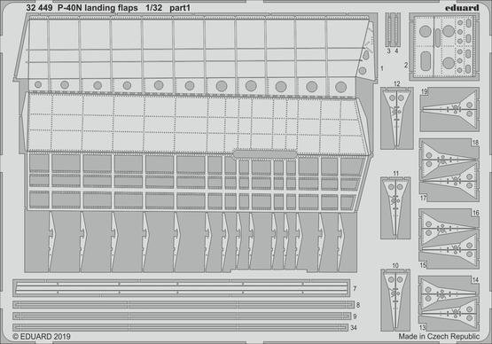 Eduard 32449 P-40N landing flaps 1/32 TRUMPETER