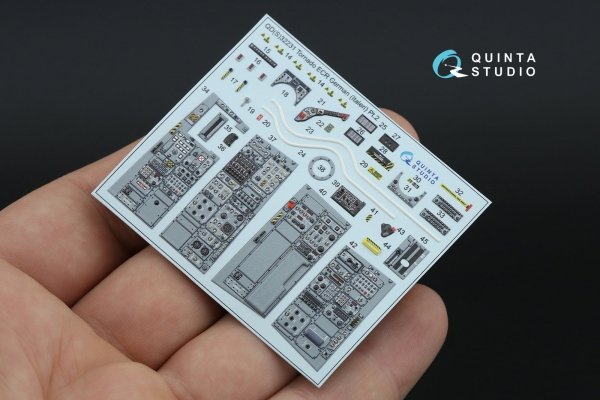 Quinta Studio QDS+32231 Tornado ECR German 3D-Printed &amp; coloured Interior on decal paper (Italeri) (Small version) (with 3D-printed resin parts) 1/32