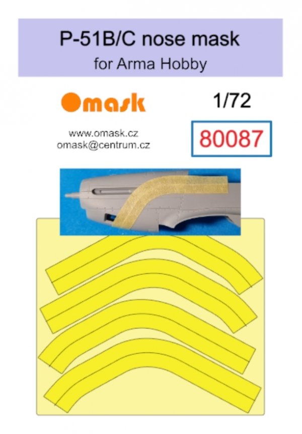 Omask 80087 P-51 B/C nose mask (for Arma Hobby) 1/72