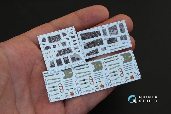 Quinta Studio QD48130 F-4D early 3D-Printed &amp; coloured Interior on decal paper (for ZM SWS kit) 1/48