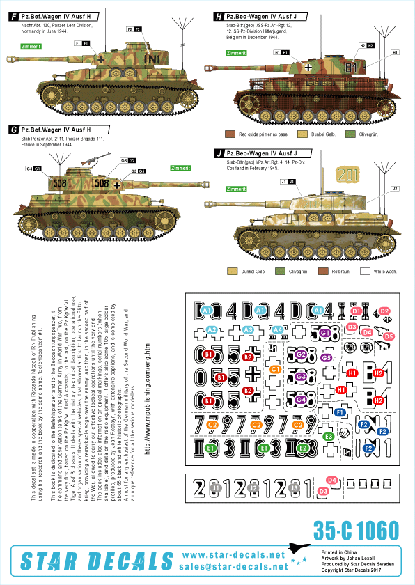 Star Decals 35-C1060 Befehlspanzer # 4 1/35
