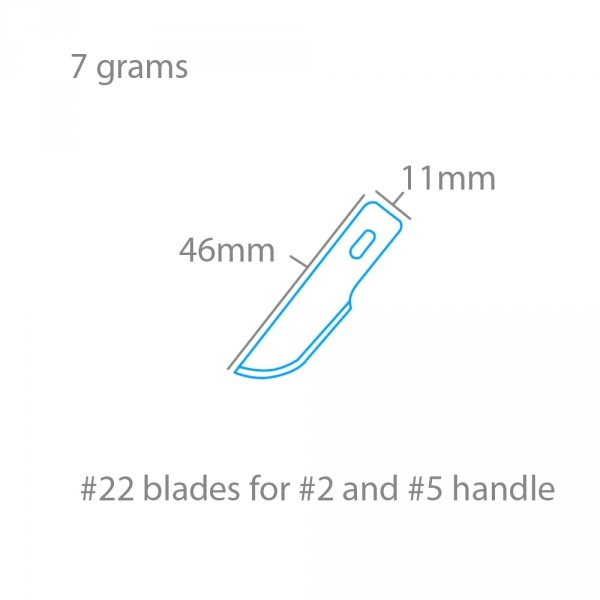 Modelcraft PKN2722 #22 Large Curved Carving Blades x 5 For #2 or #5 Handles
