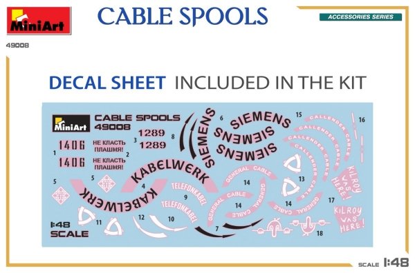 MiniArt 49008 CABLE SPOOLS 1/48