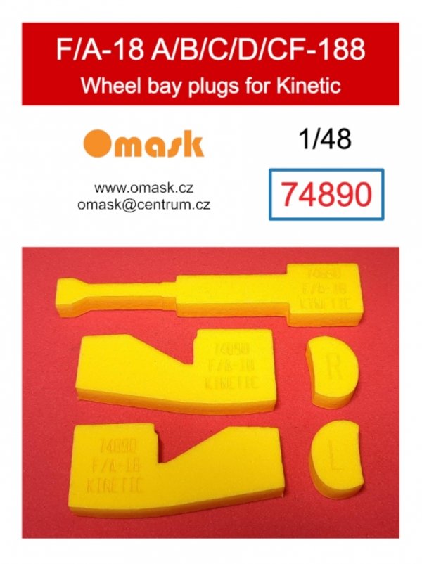 Omask 74890 F/A-18 A/B/C/D/CF-188 wheelbay plugs (for Kinetic) 1/48