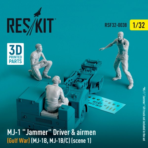 RESKIT RSF32-0038 MJ-1 Jammer Driver airmens (Gulf War) (MJ-1B, MJ-1B/C) (scene 1) (3 pcs) (3D Printed) 1/32
