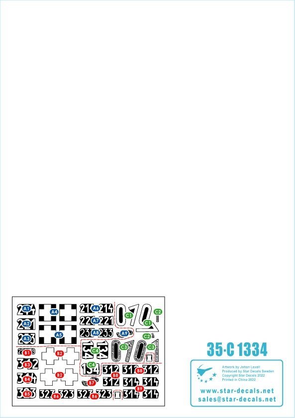 Star Decals 35-C1334 Tiger I. sPzAbt 502 # 2. Initial / Early / Mid production Tigers 1943-44. 1/35