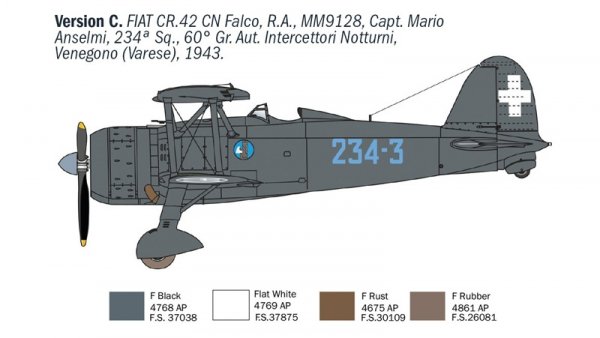 Italeri 1485 FIAT CR.42 CN Falco Night Fighter 1/72
