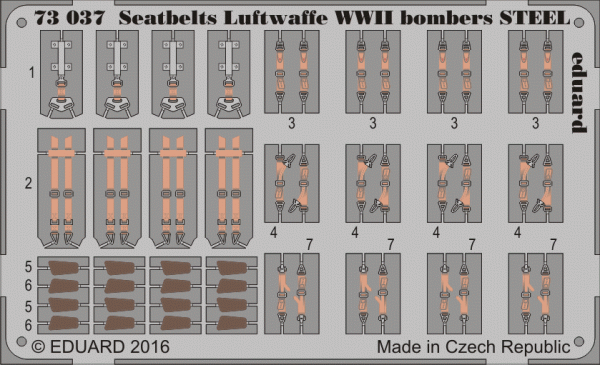 Eduard 73037 Seatbelts Luftwaffe WWII bombers STEEL 1/72