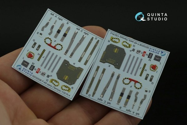 Quinta Studio QD32036 F-4D 3D-Printed &amp; coloured Interior on decal paper (Tamiya) 1/32