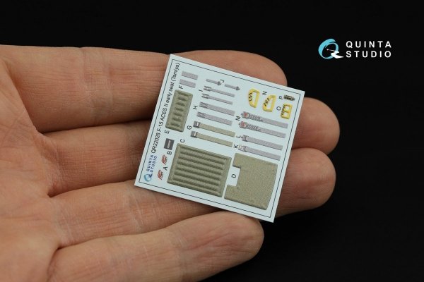 Quinta Studio QD32155 F-15C Early/F-15A/F-15J early 3D-Printed &amp; coloured Interior on decal paper (Tamiya) 1/32