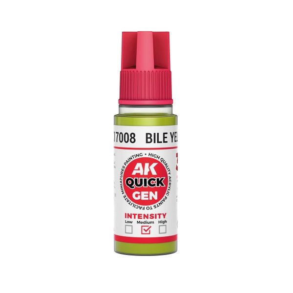 AK Interactive AK17008 BILE YELLOW – QUICK GEN COLOR 18ml