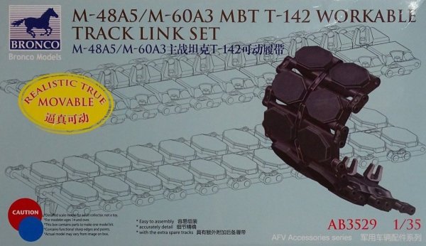 Bronco AB3529 M-48A5/M-60A3 MBT T-142 Workable Track Link Set 1/35