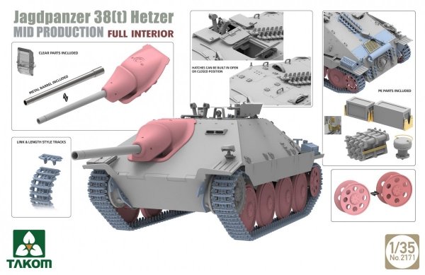 Takom 2171 Jagdpanzer 38(t) Hetzer Mid Production Full Interior 1/35
