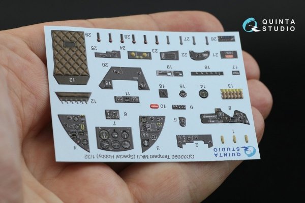 Quinta Studio QD32096 Tempest Mk.II 3D-Printed &amp; coloured Interior on decal paper (Special Hobby/Revell) 1/32