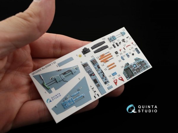 Quinta Studio QD32002 Su-25SM 3D-Printed &amp; coloured Interior on decal paper (for Trumpeter kit) 1/32
