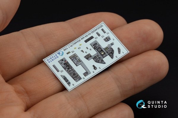 Quinta Studio QDS-48292 AV-8A Late 3D-Printed &amp; coloured Interior on decal paper (Kinetic) (Small version) 1/48