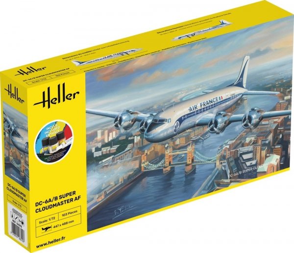 Heller 56315 DC6 Super Cloudmaster Air France - Starter Kit 1/72