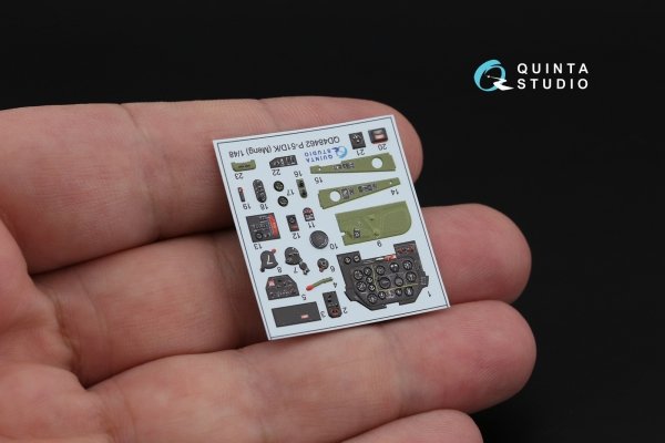 Quinta Studio QD48462 P-51D/K 3D-Printed coloured Interior on decal paper (Meng) 1/48