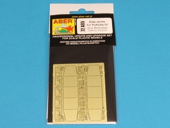 Aber 72A05 Osłony boczne do PzKpfw IV (H.J),Brummbar / Side skirts for PzKpfw IV (H.J),Brummbar 1/72