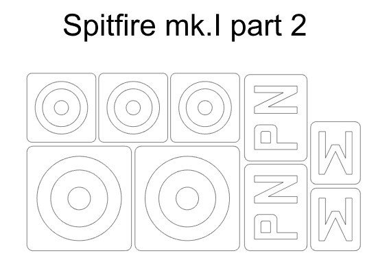 Omask 34014 Spitfire Mk.I part 2 (for Eduard 11143 kamo B) 1/48