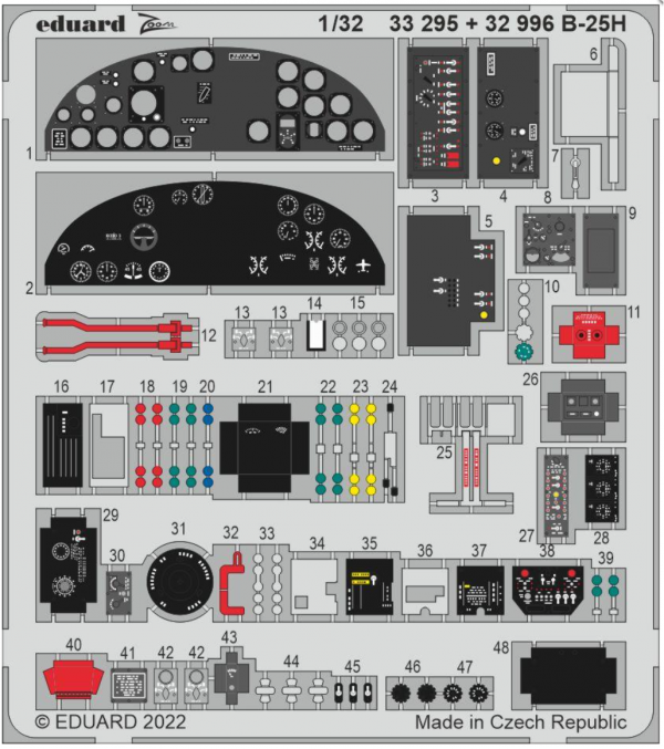 Eduard 32996 B-25H interior HKM 1/32