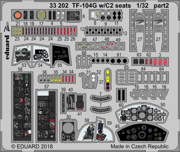 Eduard 33202 TF-104G w/ C2 seats ITALERI 1/32